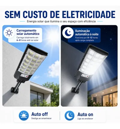 PAGUE 2 LEVE 4 - Kit 4 Luminárias Solares 500w Sensor Radar Ip65