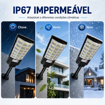 PAGUE 2 LEVE 4 - Kit 4 Luminárias Solares 500w Sensor Radar Ip65