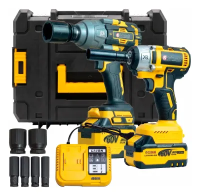 Kit Chave De Impacto A Bateria 60v 3/4 E 1/2 Pol K Nakasaki