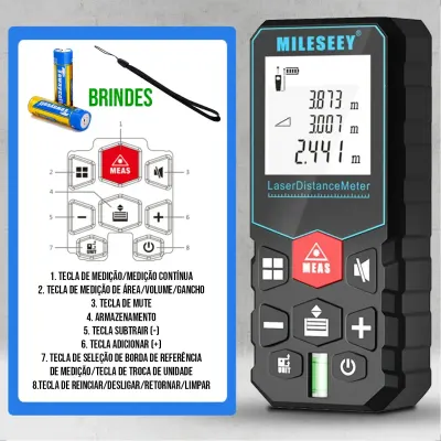 COMPRE 1 LEVE 2 + BRINDE — Trena Laser Digital De Alta Precisão Profissional X5 40m